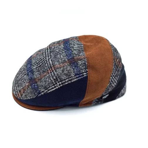 Visera Marone de Alpaca y Algodón – Estilo Patchwork Elegante