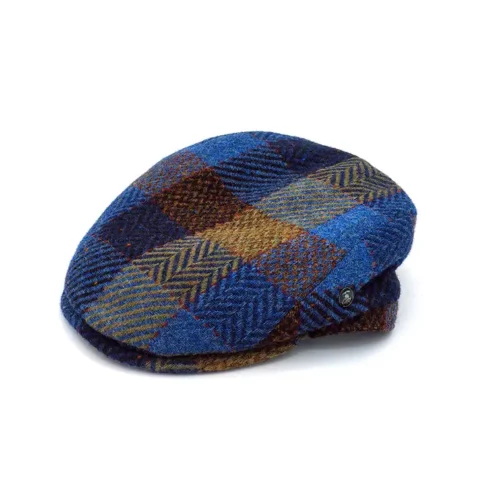 Visera City Sport – 100% Lana Virgen en Patchwork Azul - Imagen 3