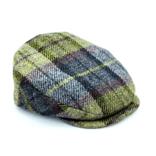Visera City – 100% Lana con Cuadro Gris y Verde Musgo