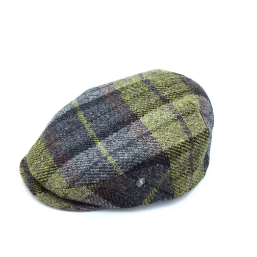 Visera City – 100% Lana con Cuadro Gris y Verde Musgo - Imagen 3