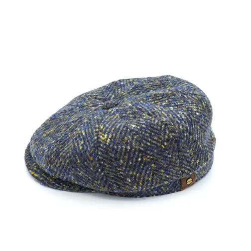 Visera Stetson – 100% Lana Tweed Azul Jaspeado (Estilo Newsboy) - Imagen 3