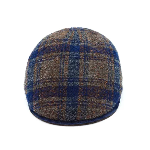 Visera Marone – 100% Algodón con Cuadro Azul y Marrón - Imagen 3