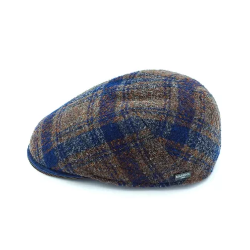 Visera Marone – 100% Algodón con Cuadro Azul y Marrón - Imagen 4