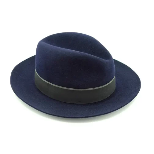 Sombrero Fernández y Roche – Fieltro Velour Azul Marino (Hecho en España) - Imagen 3