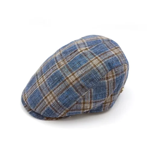 Gorra Beirets de lino a cuadros