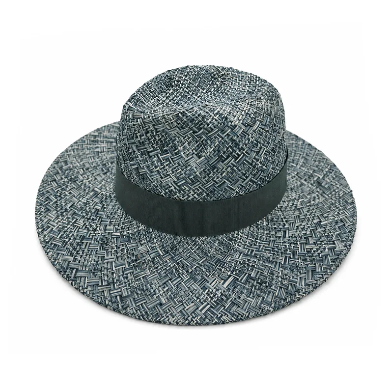 sombrero de paja mujer elegante gris