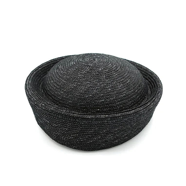 casquete de paja mujer negro elegante
