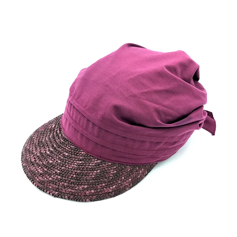 visera mujer paja y tela verano