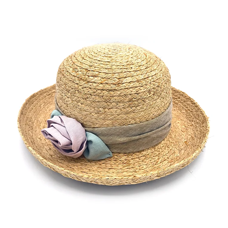 sombrero paja mujer con flor elegante